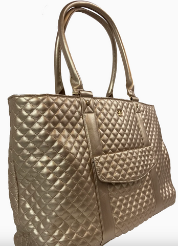 VIP Travel Tote- Gold Quilted