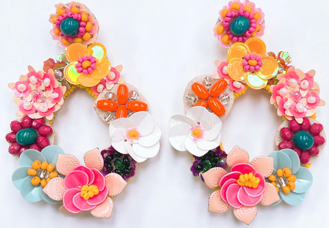 Spring Bouquet Beaded Earrings