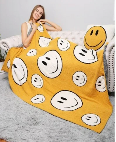 Smiley Face Blanket- Yellow