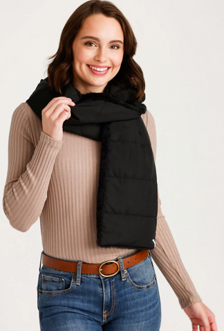 Quilted Scarf- Black