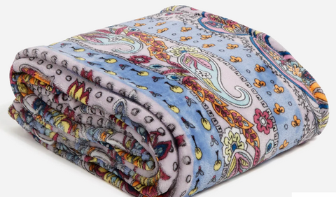 Plush Fleece Throw Blanket- Provence Paisley