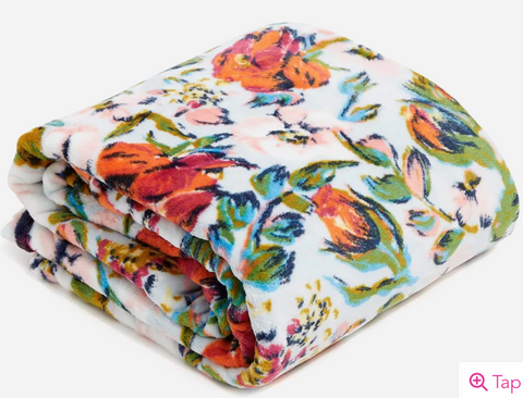 Plush Throw Blanket- Sea Air Floral