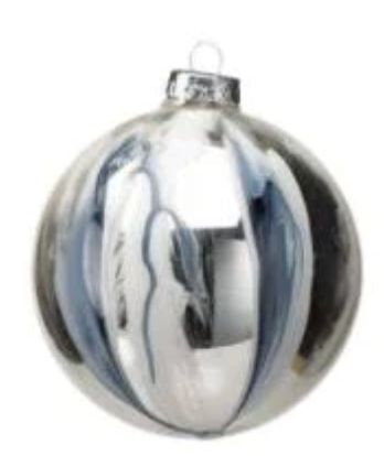 Shiny White/ Silver Ball Ornament