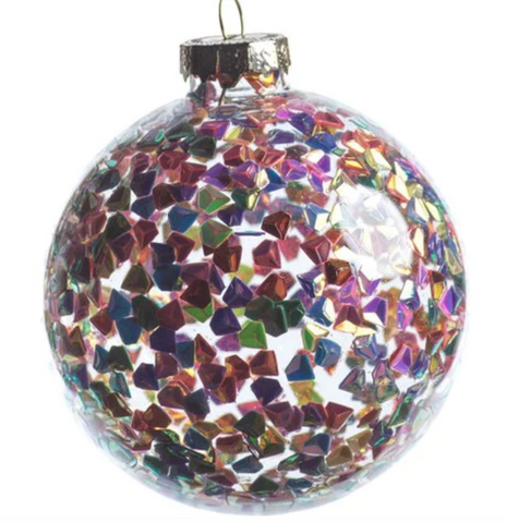 Multi- Color Sequin Ball Ornament