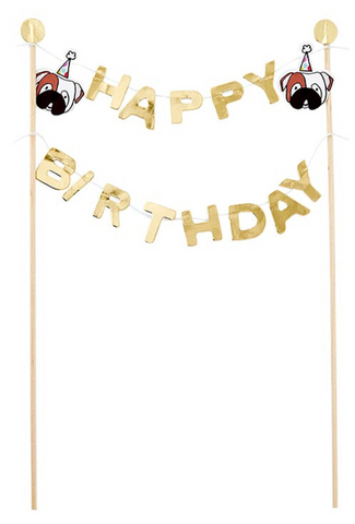 Garland Cake Topper- Happy Birthday Dog