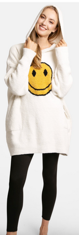 White Smiley Face Hoodie.