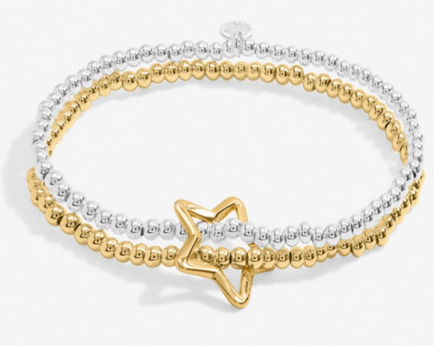 Twist Star Bracelet Bar In Silver Plating And Gold-Tone Plating