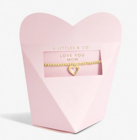 Mother's Day From The Heart Gift Box 'Love You Mom' Bracelet In Gold-Tone Plating