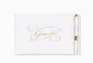 GOLD GUEST BOOK WITH PEN