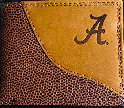 Alabama Crimson Tide Football Grain Bifold Wallet