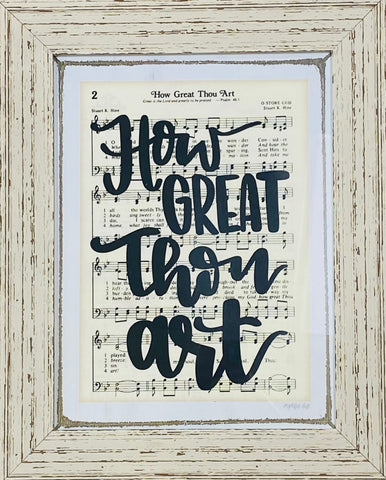 "How Great Thou Art" Framed Hymn, Bridal