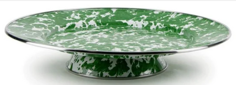 Green Swirl Cake Plate