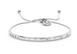 Hope Silver Morse Code Crystal Bracelet