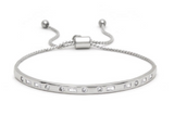 Pray Silver Morse Code Crystal Bracelet