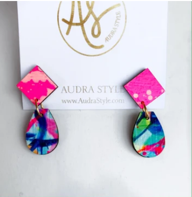 Claire Neon Pink Autumn Earrings