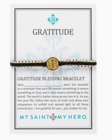 Gratitude Metallic Gold Blessing Bracelet