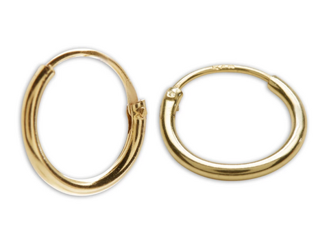 14K Gold-Plated Endless Hoop Earring, 10 mm