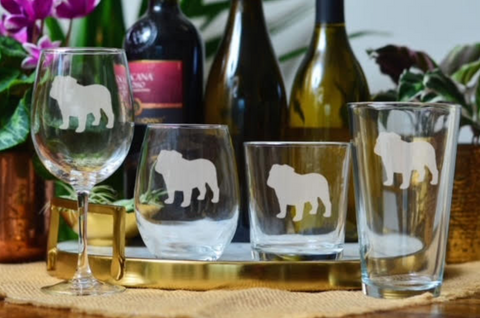 Bulldog Wine Glass