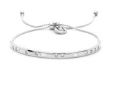Faith Silver Morse Code Crystal Bracelet