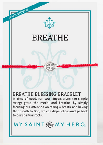 Breathe Blessing Red with Silver Bracelet