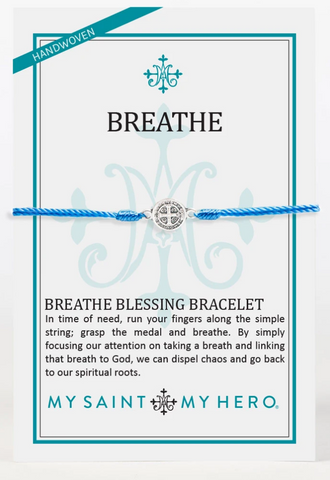 Breathe Blessing Blue with Silver Bracelet