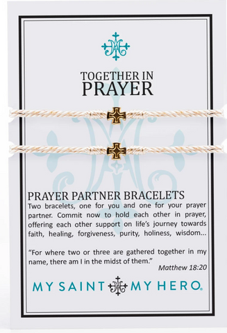 Together in Prayer Metallic Gold with Gold Bracelet Set