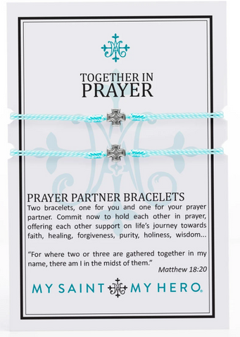 Together in Prayer Mint with Silver Bracelet Set