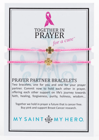 Together in Prayer for a Cure Gold Cross Bracelet Set
