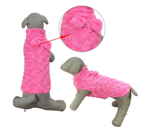Luxury Pink Faux Fur Winter Dogs Coat