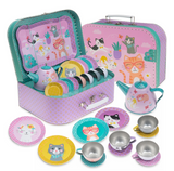 Cat 15-piece Tin Tea Set