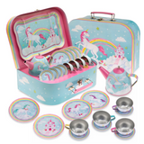 Rainbow Unicorn 15-piece Tin Tea Set