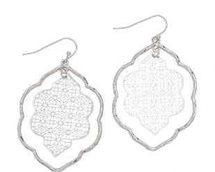 Damask Concentric Filigree Drop Earrings