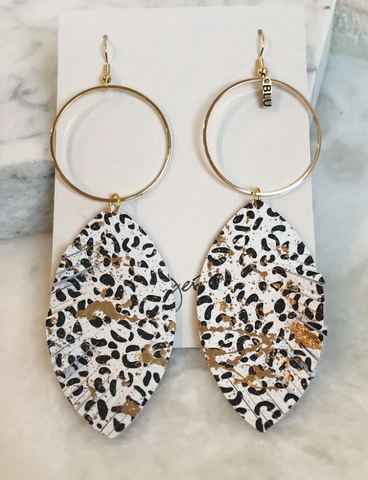White Leopard Earrings