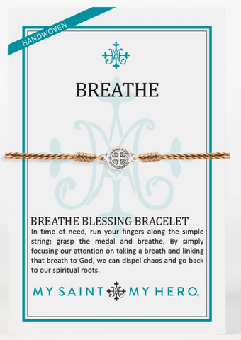 Breathe Blessing Taupe with Silver Bracelet