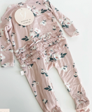 Dusty Rose Ruffle Footie Newborn