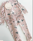 Dusty Pink Ruffle Footie 3-6mth