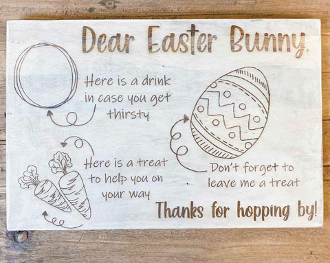 Illustrated Easter Bunny Serving Board
