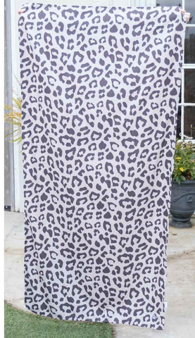 Leopard Beach Towel in Black/Shell
