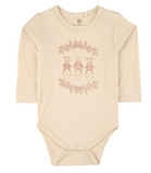 Rabbit Print Baby Body Bone White
