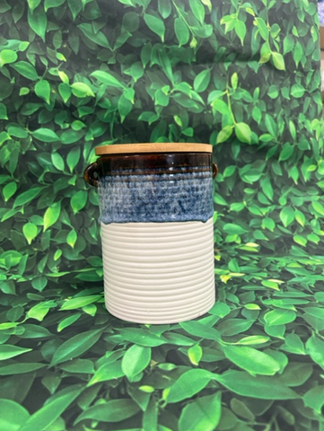 Blue Milk Stain Canister