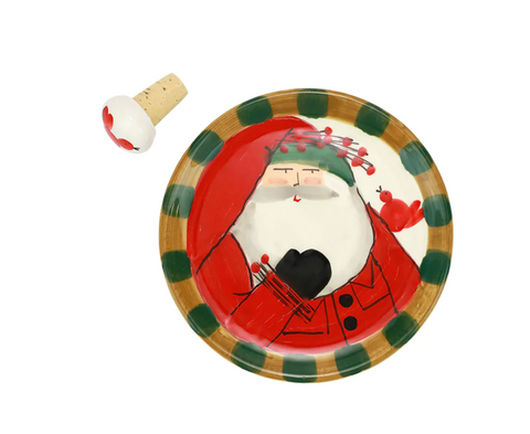 Old St. Nick Canape Plate w/ Cork Stopper