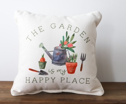 The Garden is My Happy Place Pillow