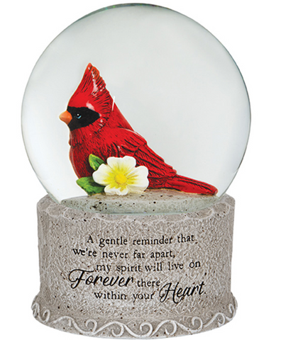 "Your Heart" Cardinal Memorial Water Globe