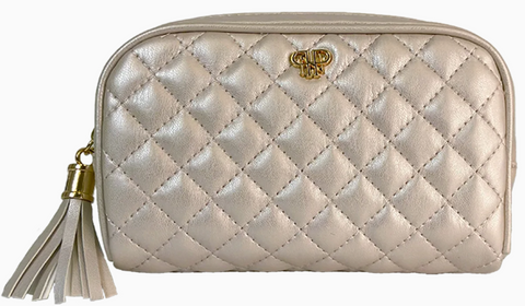 Small Makeup Case- Pearl Quilted