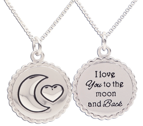 Sterling Silver I Love You to the Moon and Back Necklace