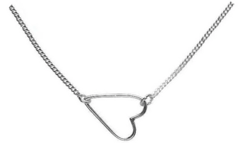 Open Heart Necklace- Silver