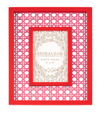 SHIRALEAH CELEBRATION LATTICE 4" X 6" PICTURE FRAME, RED