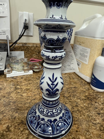 Small Blue & White Candle Stick