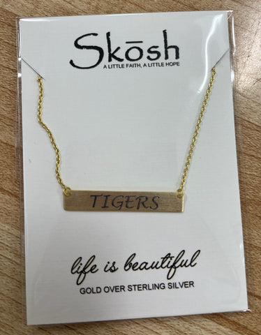 Gold Tigers Bar Necklace