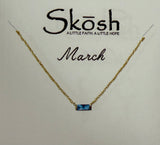 Baguette Birthstone Necklace- Gold